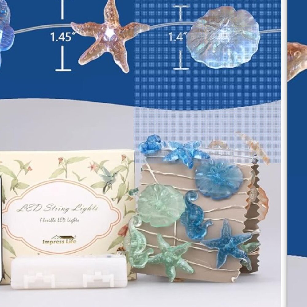 NEW Boxed Impress Life Ocean Lights Starfish Seahorse Jellyfish Battery Remote